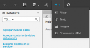Menú Añadir Microstrategy 10