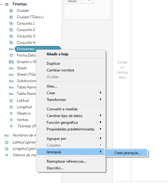 Crear Jerarquías en Tableau 2